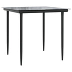 3-tlg. Garten-Essgruppe mit Kissen Schwarz Poly Rattan & Stahl