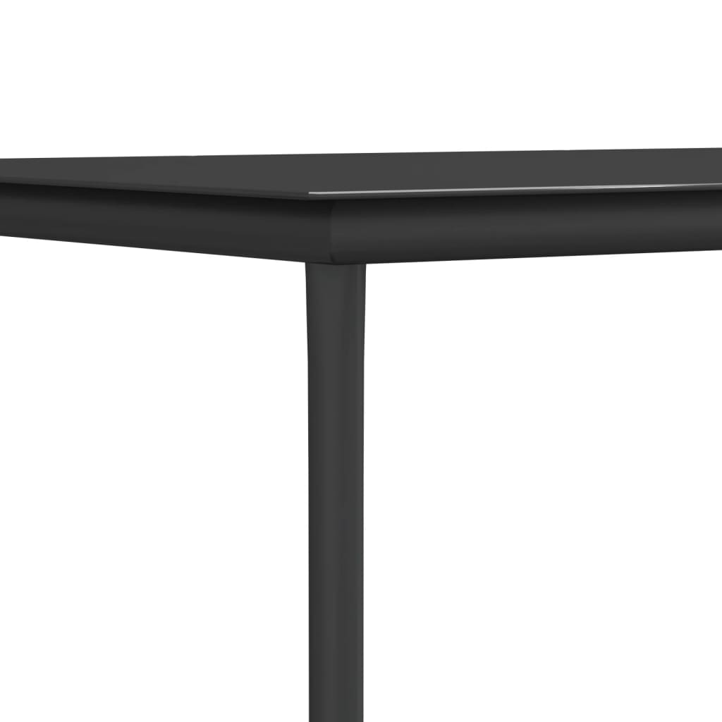 3-tlg. Garten-Essgruppe mit Kissen Schwarz Poly Rattan & Stahl