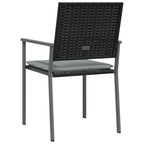 Gartenstühle mit Kissen 6 Stk. Schwarz 54x62,5x89cm Poly Rattan