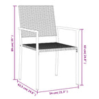 Gartenstühle 4 Stk. Schwarz 54x62,5x89 cm Poly Rattan