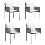 Gartenstühle mit Kissen 4 Stk. Braun 54x61x83 cm Poly Rattan