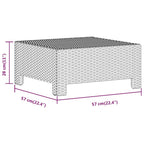 7-tlg. Garten-Lounge-Set mit Kissen Grau Poly Rattan