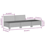 7-tlg. Garten-Lounge-Set mit Kissen Grau Poly Rattan