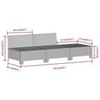11-tlg. Garten-Lounge-Set mit Kissen Grau Poly Rattan