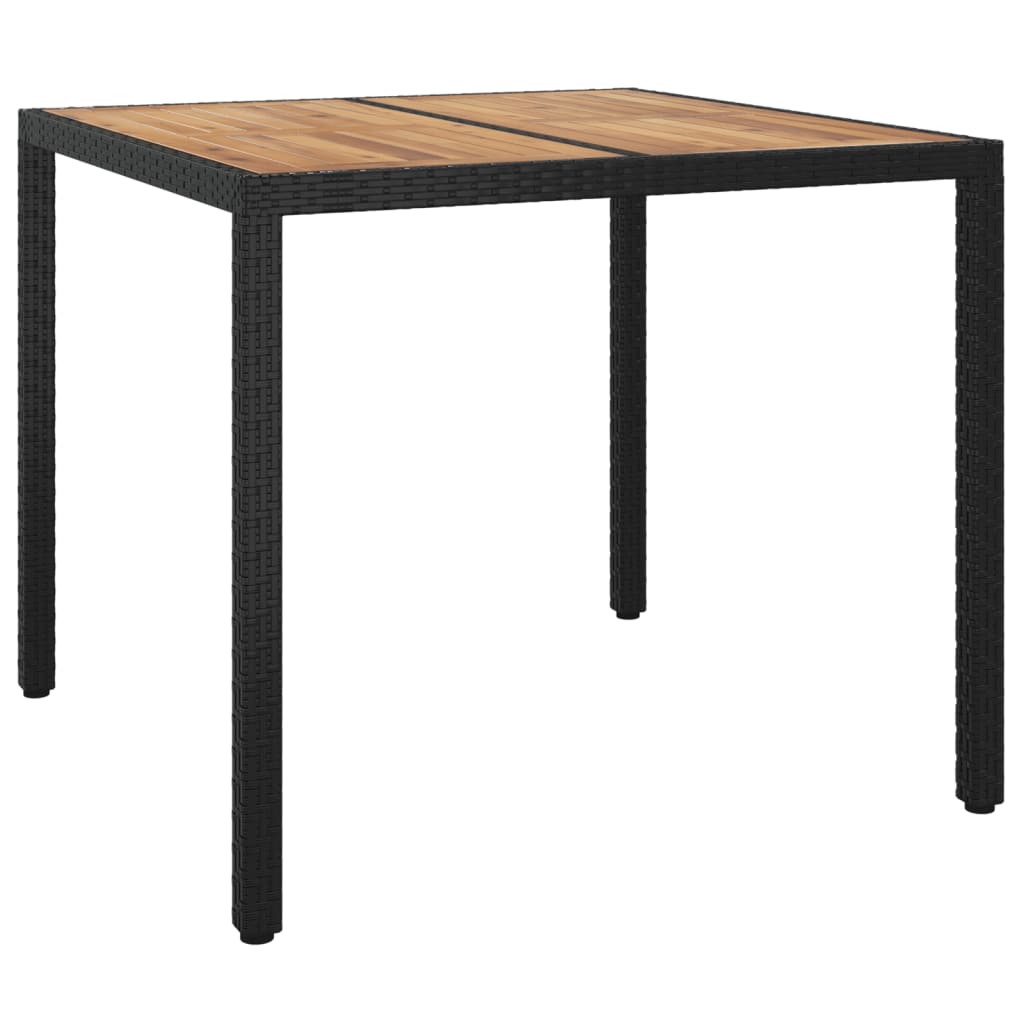 3-tlg. Garten-Essgruppe mit Kissen Schwarz Poly Rattan