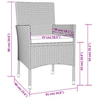 5-tlg. Garten-Bistro-Set mit Kissen Braun Poly Rattan