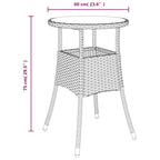 3-tlg. Garten-Bistro-Set mit Kissen Schwarz Poly Rattan