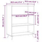Bücherregal Betongrau 69,5x32,5x90 cm Holzwerkstoff