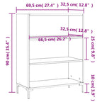 Bücherregal Grau Sonoma 69,5x32,5x90 cm Holzwerkstoff