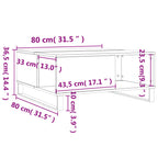 Couchtisch Weiß 80x80x36,5 cm Holzwerkstoff