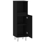 Badschrank Schwarz 30x30x100 cm Holzwerkstoff