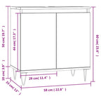 Badschrank Betongrau 58 x 33 x 60 cm Holzwerkstoff