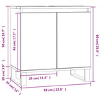 Badschrank Hochglanz-Weiß 58x33x60 cm Holzwerkstoff