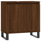 Badschrank Braun Eichen-Optik 58x33x60 cm Holzwerkstoff