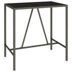 5-tlg. Gartenbar-Set Grau Poly Rattan