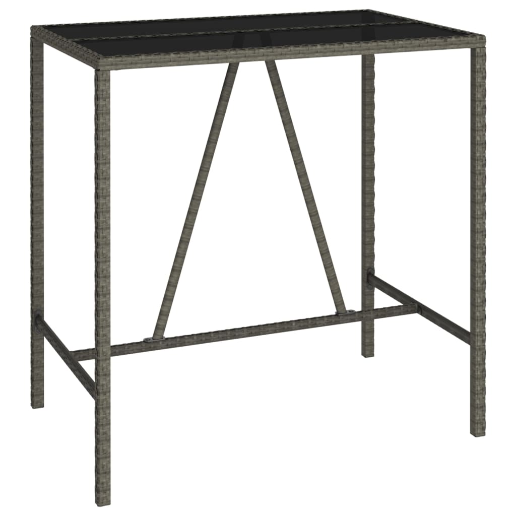 5-tlg. Gartenbar-Set Grau Poly Rattan