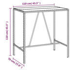 5-tlg. Gartenbar-Set Grau Poly Rattan