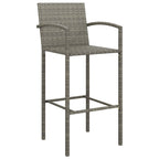 9-tlg. Gartenbar-Set Grau Poly Rattan