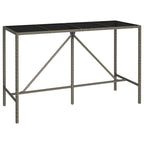 9-tlg. Gartenbar-Set Grau Poly Rattan