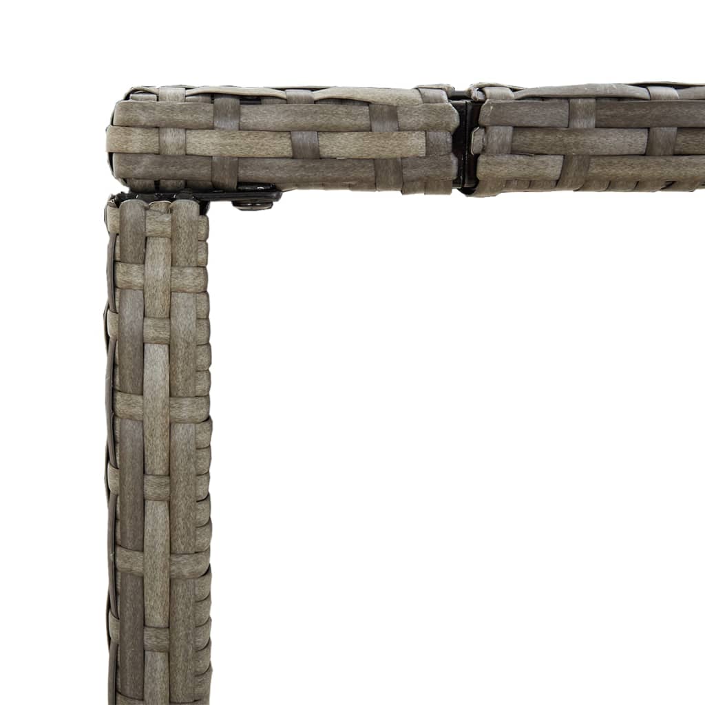 9-tlg. Gartenbar-Set Grau Poly Rattan