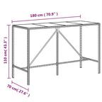 9-tlg. Gartenbar-Set Grau Poly Rattan