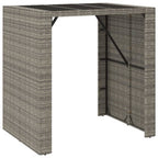 5-tlg. Gartenbar-Set Grau Poly Rattan