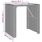5-tlg. Gartenbar-Set Grau Poly Rattan