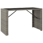9-tlg. Gartenbar-Set Grau Poly Rattan