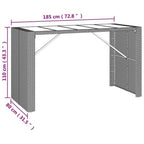 9-tlg. Gartenbar-Set Grau Poly Rattan