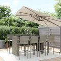 9-tlg. Gartenbar-Set Grau Poly Rattan