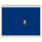 Aktenschrank Hellgrau und Blau 90x40x70 cm Stahl