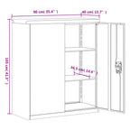 Aktenschrank Anthrazit 90x40x105 cm Stahl