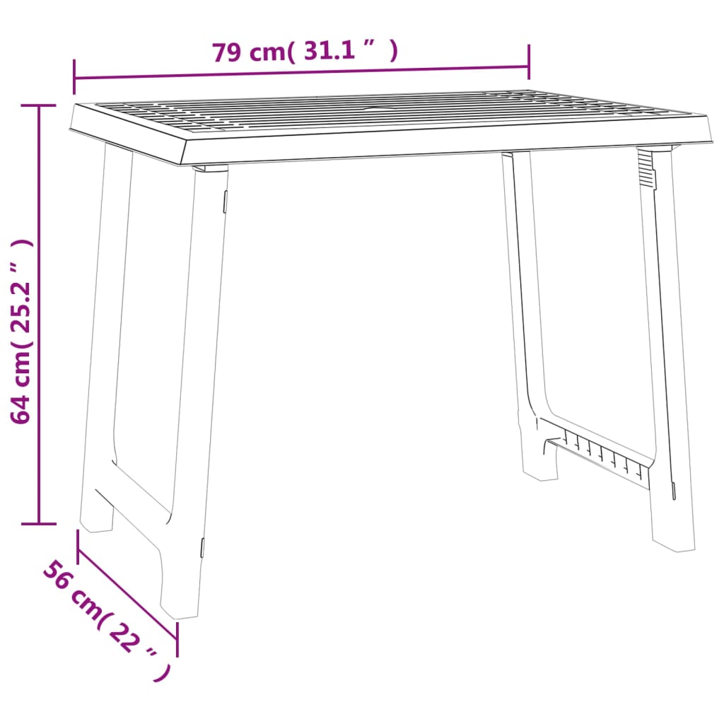 Campingtisch 79x56x64 cm Holzoptik