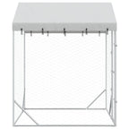 Outdoor-Hundezwinger mit Dach Silber 2x2x2,5 m Verzinkter Stahl