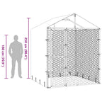 Outdoor-Hundezwinger mit Dach Silber 2x2x2,5 m Verzinkter Stahl
