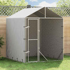 Outdoor-Hundezwinger mit Dach Silber 2x2x2,5 m Verzinkter Stahl