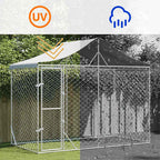 Outdoor-Hundezwinger mit Dach Silber 3x1,5x2,5m Stahl Verzinkt