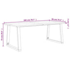 Esstisch Baumkante 200x90x75 cm Massivholz Akazie