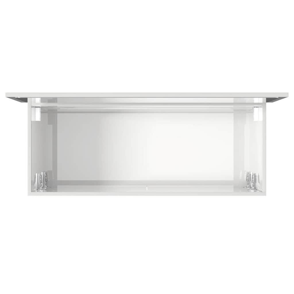 Badschrank mit Spiegel Hochglanz-Weiß Holzwerkstoff