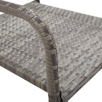 3-tlg. Garten-Essgruppe Grau und Schwarz Poly Rattan und Stahl