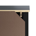 Badschrank BERG Schwarz 69,5x34x110 cm Massivholz Kiefer
