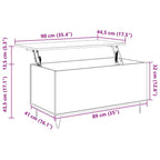 Couchtisch Weiß 90x44,5x45 cm Holzwerkstoff