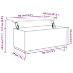 Couchtisch Weiß 90x44,5x45 cm Holzwerkstoff