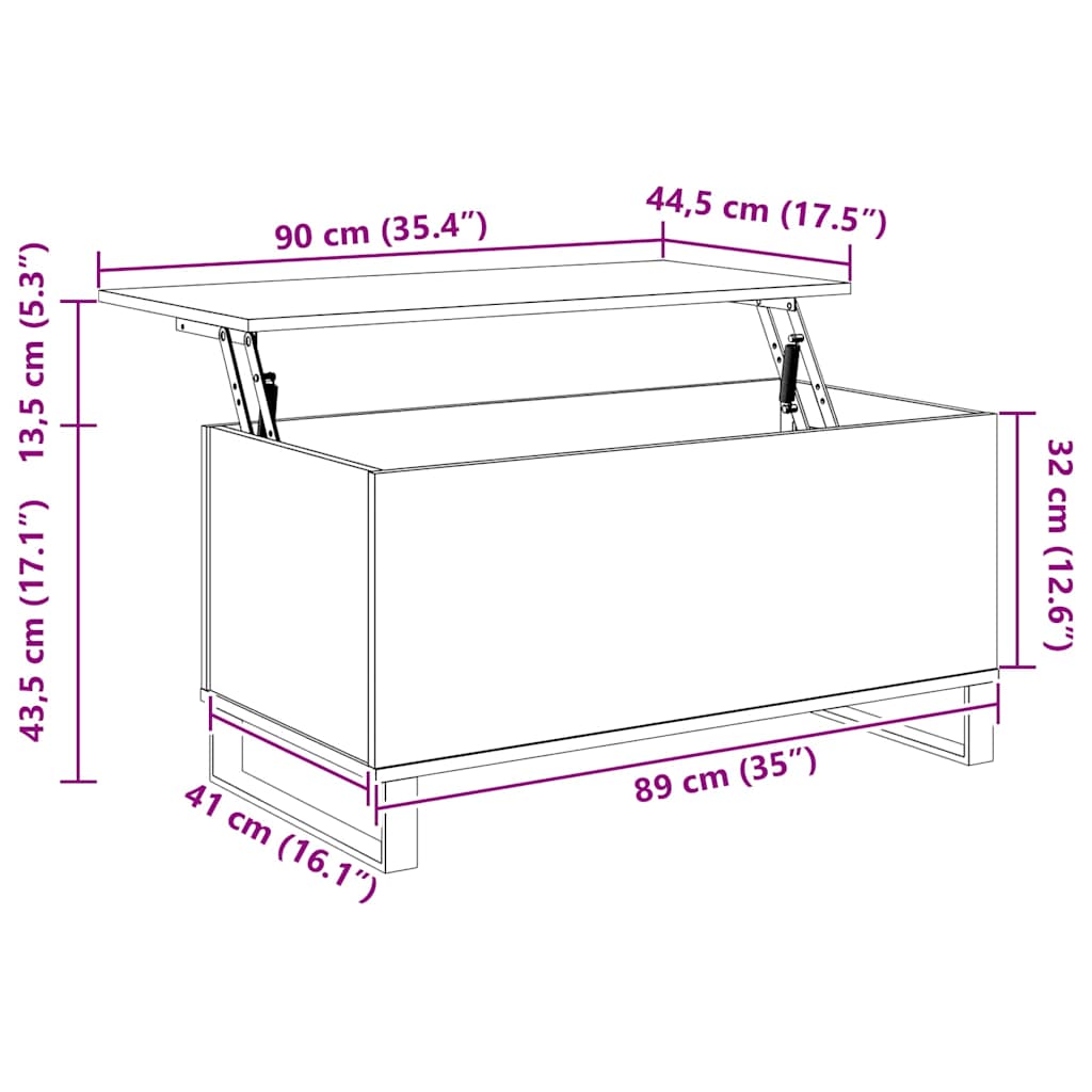 Couchtisch Weiß 90x44,5x45 cm Holzwerkstoff