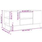 Couchtisch Betongrau 102x44,5x50 cm Holzwerkstoff