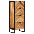 Badschrank 40x30x100 cm Massivholz Akazie und Eisen