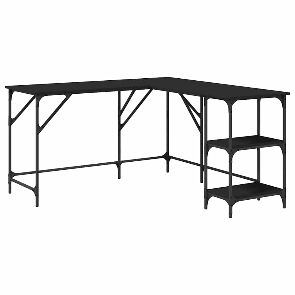 Schreibtisch Schwarz 139x139x75 cm Holzwerkstoff