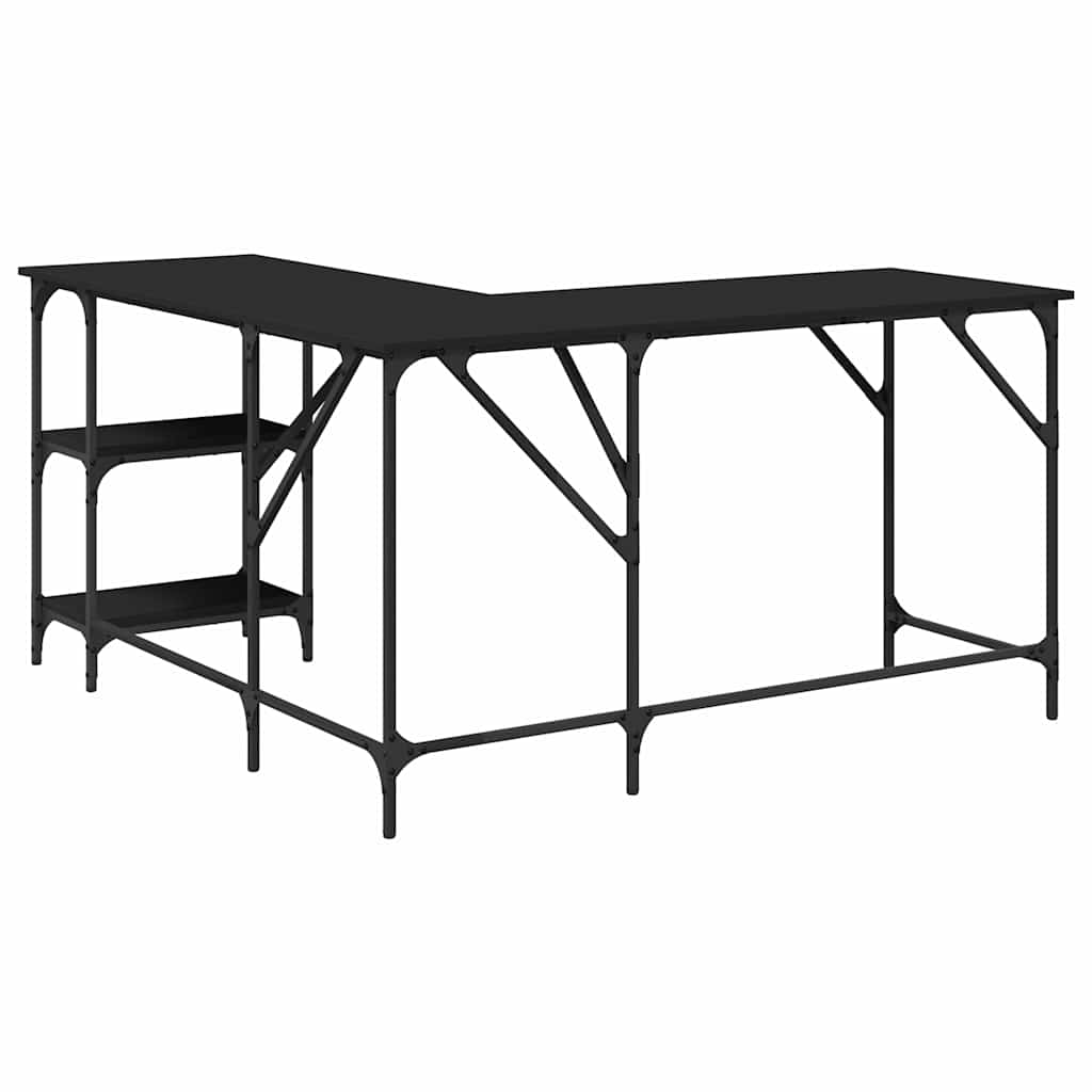 Schreibtisch Schwarz 139x139x75 cm Holzwerkstoff