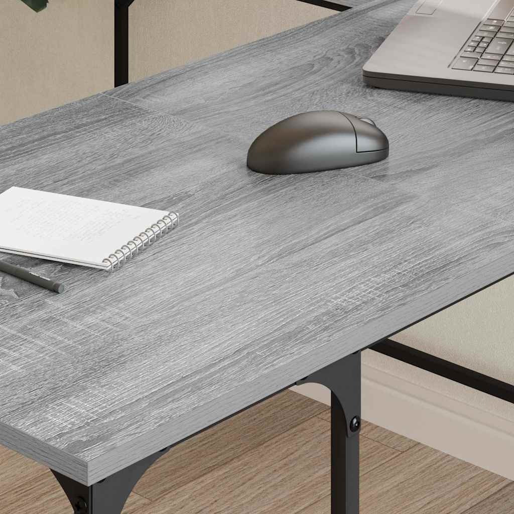 Schreibtisch Grau Sonoma 139x139x75 cm Holzwerkstoff