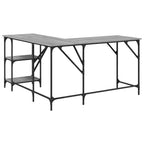 Schreibtisch Grau Sonoma 139x139x75 cm Holzwerkstoff